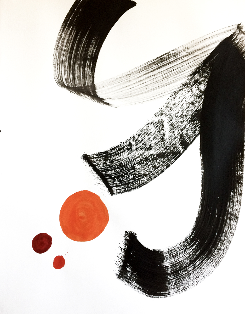 Mouvement 1-acrylique sur papier marouflé sur bois-50×65 cm-2019