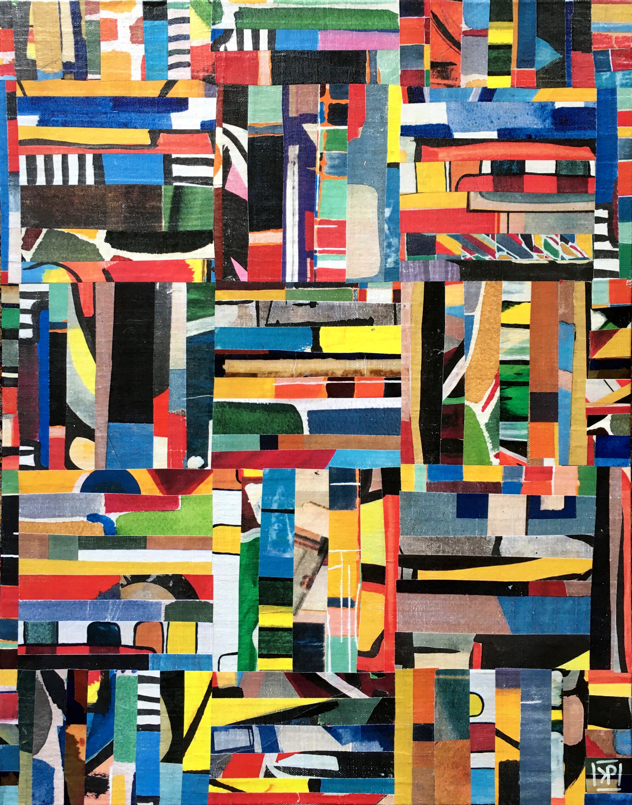 les 4-collage sur toile marouflée sur bois-40×51 cm-2021