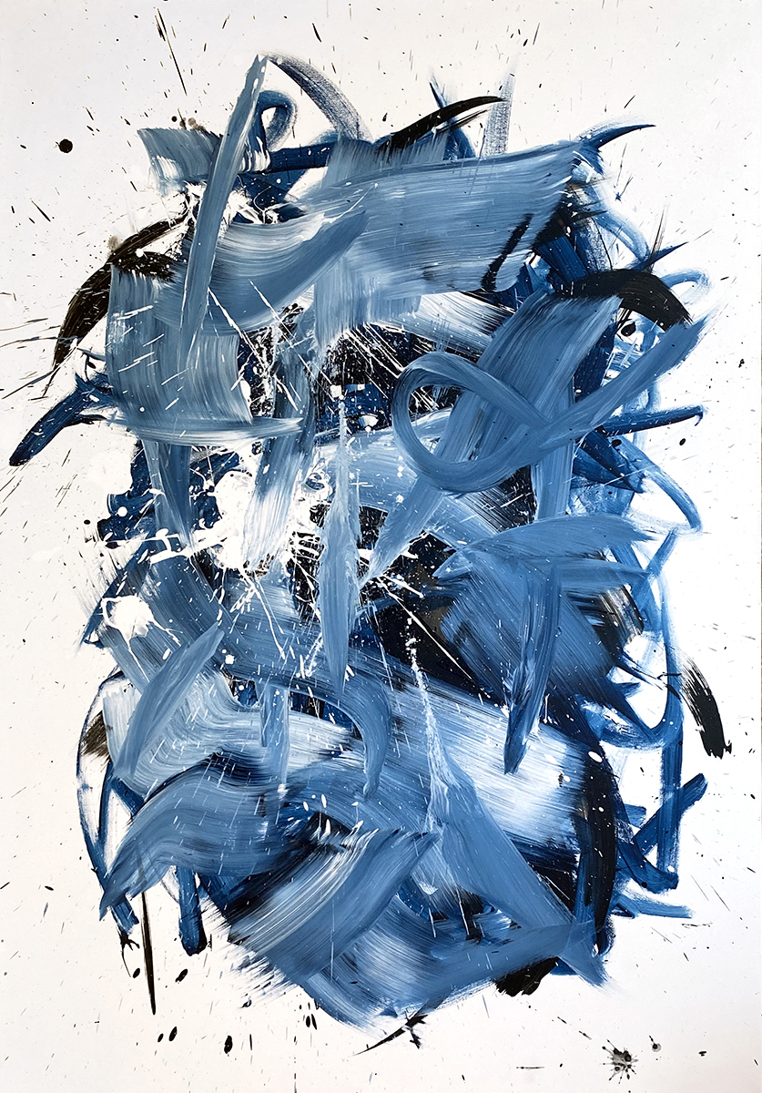 Love Story In Blue-Acrylique sur toile- 114×162 cm-2022 copie
